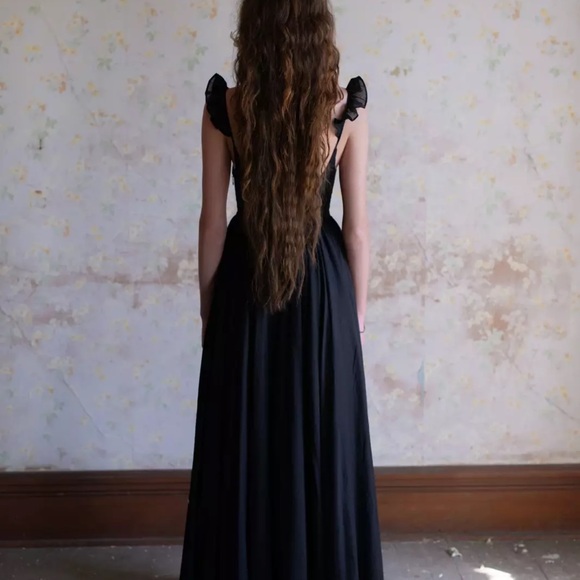 Selkie Caviar Penny Lane Black Maxi Sundress Sleeveless Scoop Neck NWOT - Picture 7 of 13